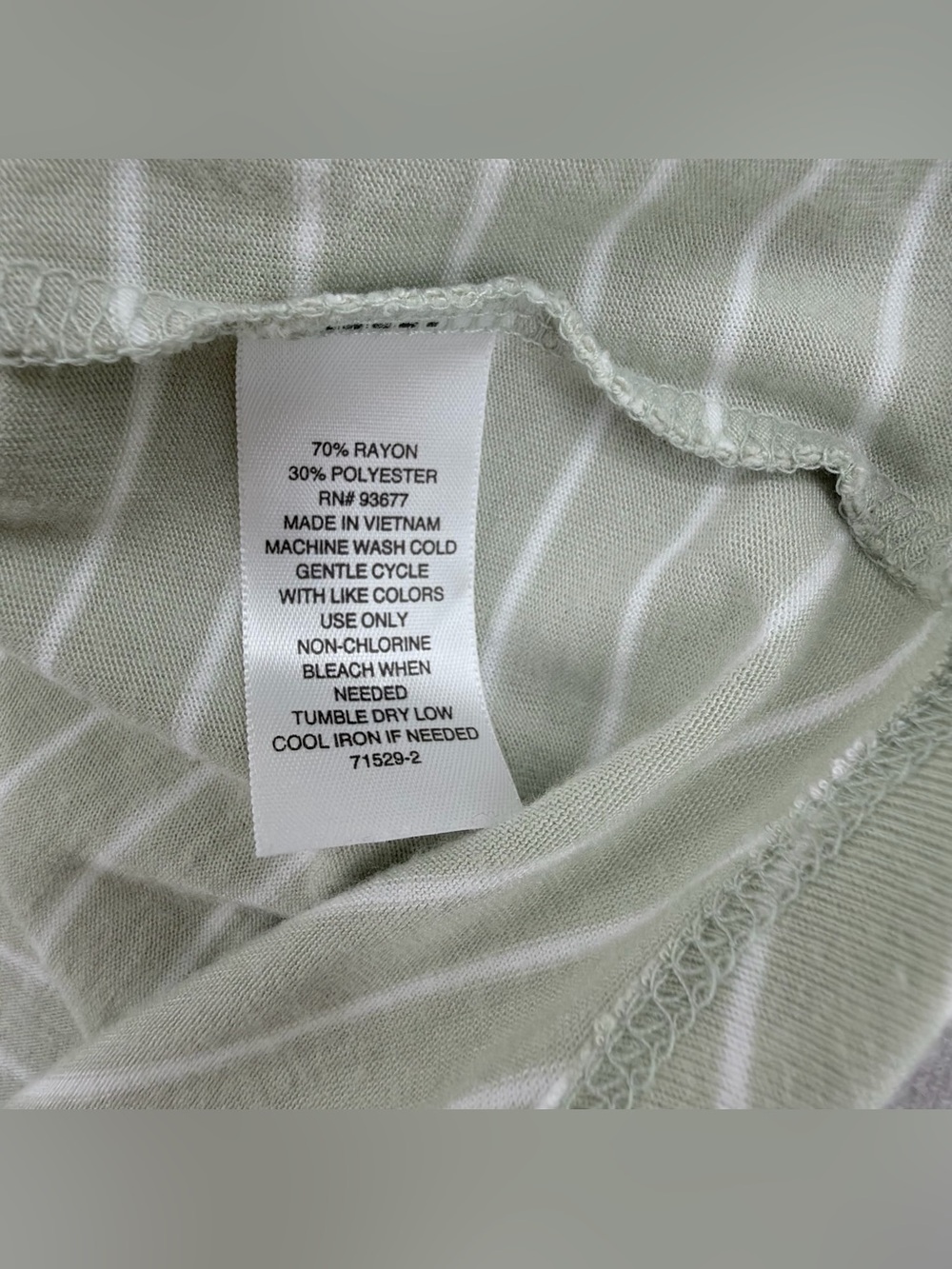 Ana Sleeveless V-Neck Striped Tank Top - Light Sage super soft - Picture 8 of 8